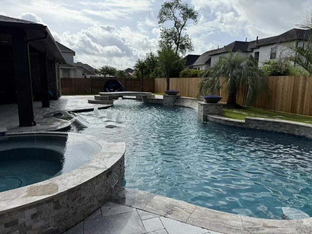 Pool maintained by Lanterra Pools near Richmond, Texas